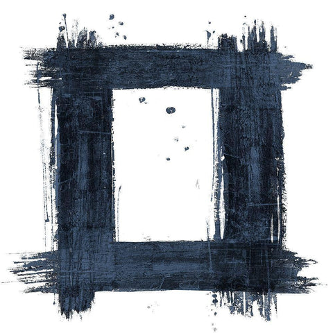 Navy Rectangle Black Modern Wood Framed Art Print with Double Matting by Pinto, Patricia