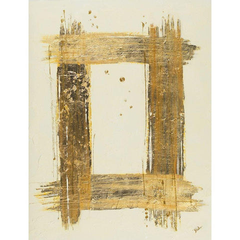 Gold Rectangle Black Modern Wood Framed Art Print with Double Matting by Pinto, Patricia