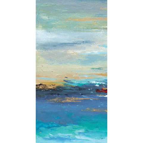 Sea Mystery Panel I Gold Ornate Wood Framed Art Print with Double Matting by Pinto, Patricia