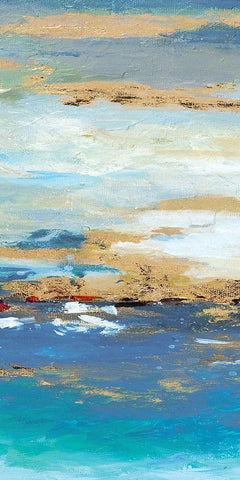 Sea Mystery Panel II White Modern Wood Framed Art Print with Double Matting by Pinto, Patricia