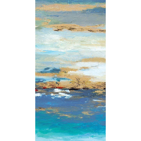 Sea Mystery Panel II Black Modern Wood Framed Art Print with Double Matting by Pinto, Patricia