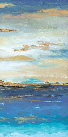 Sea Mystery Panel III White Modern Wood Framed Art Print with Double Matting by Pinto, Patricia