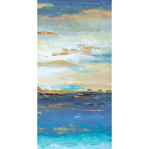 Sea Mystery Panel III Black Modern Wood Framed Art Print with Double Matting by Pinto, Patricia