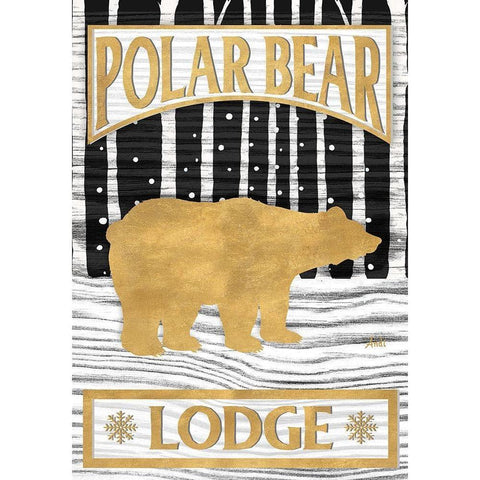 Winter Lodge Sign I Gold Ornate Wood Framed Art Print with Double Matting by Metz, Andi