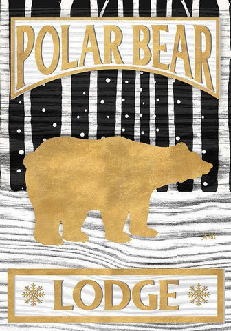 Winter Lodge Sign I Black Ornate Wood Framed Art Print with Double Matting by Metz, Andi