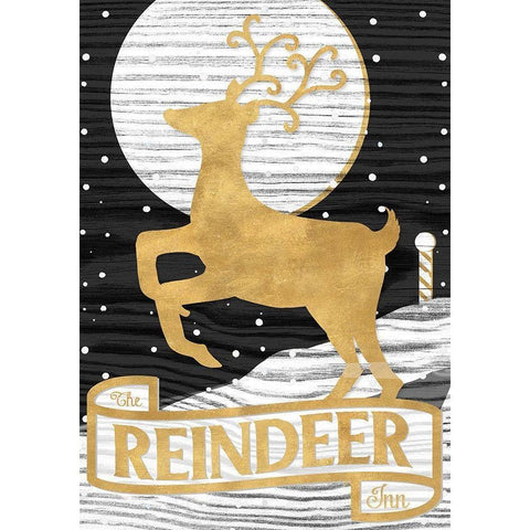 Winter Lodge Sign II Gold Ornate Wood Framed Art Print with Double Matting by Metz, Andi