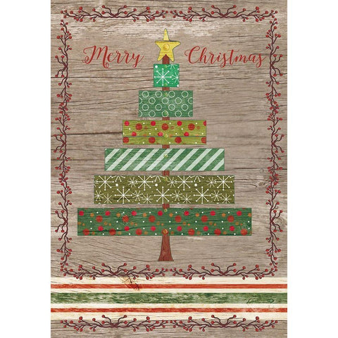 Wooden Christmas II White Modern Wood Framed Art Print by Metz, Andi