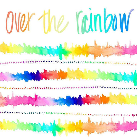 Over The Rainbow White Modern Wood Framed Art Print with Double Matting by James, Nola