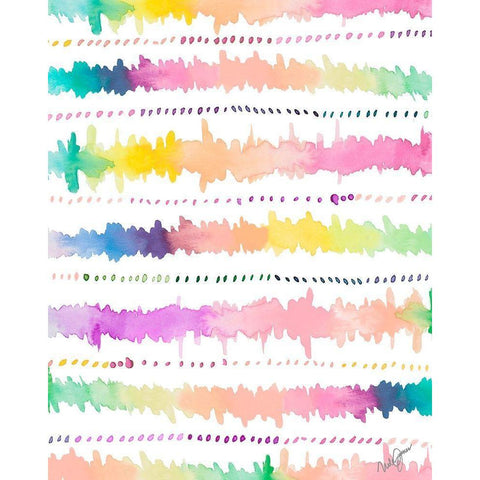 Colorful Bands I Black Modern Wood Framed Art Print with Double Matting by James, Nola