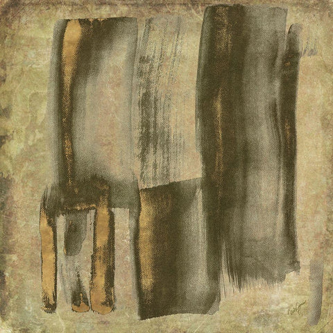Midnight Brush White Modern Wood Framed Art Print with Double Matting by James, Nola
