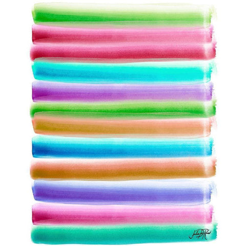 Colorful Stripes Pattern I White Modern Wood Framed Art Print by DeRice, Julie