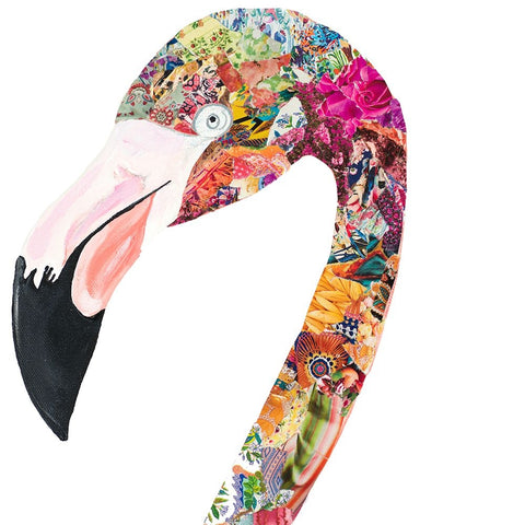 Flamingo Party II White Modern Wood Framed Art Print with Double Matting by Ritter, Gina