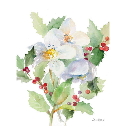 Christmas Bouquet I Black Modern Wood Framed Art Print with Double Matting by Loreth, Lanie