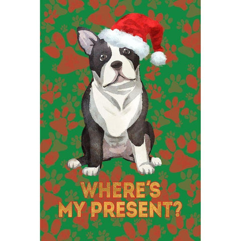 Santas Best Friend Black Modern Wood Framed Art Print by SD Graphics Studio