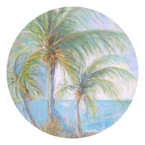 Tropical Winds Circle Gold Ornate Wood Framed Art Print with Double Matting by Diannart