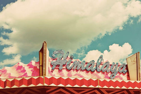 Himalaya Sign White Modern Wood Framed Art Print with Double Matting by Bryant, Susan