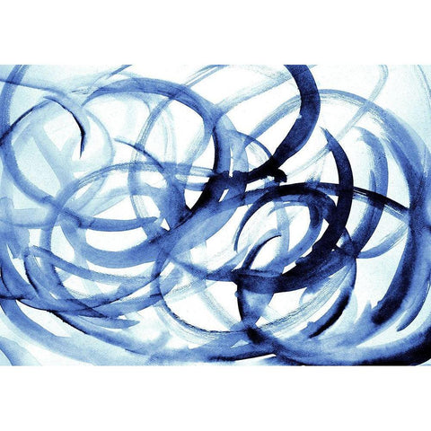 Indigo Dreams White Modern Wood Framed Art Print by Bryant, Susan