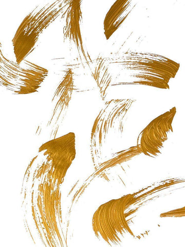 Copper Strokes I White Modern Wood Framed Art Print with Double Matting by Bryant, Susan