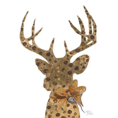 Dotted Deer White Modern Wood Framed Art Print by Pinto, Patricia