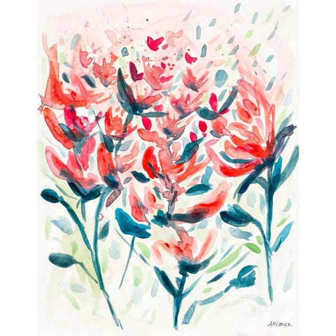 Wild Flowers I White Modern Wood Framed Art Print by Coolick, Ann Marie