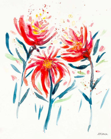 Wild Flowers II White Modern Wood Framed Art Print with Double Matting by Coolick, Ann Marie