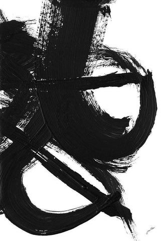 Noir Strokes II White Modern Wood Framed Art Print with Double Matting by Ritter, Gina