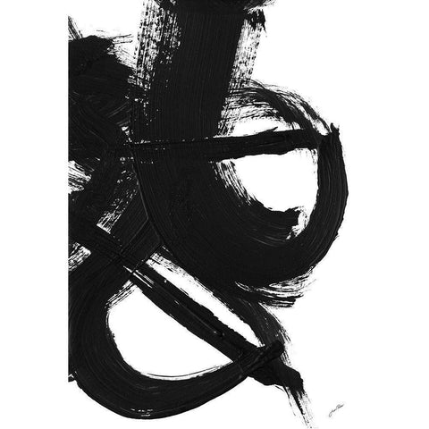 Noir Strokes II Black Modern Wood Framed Art Print with Double Matting by Ritter, Gina