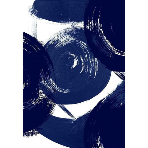 Indigo Swirl Black Modern Wood Framed Art Print with Double Matting by Ritter, Gina