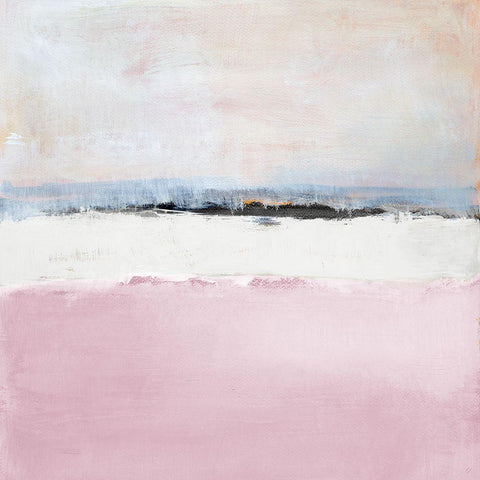 Pink Sea Abstract White Modern Wood Framed Art Print by Loreth, Lanie