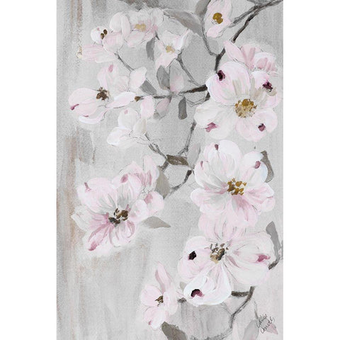 Grey Dogwood II Gold Ornate Wood Framed Art Print with Double Matting by Loreth, Lanie