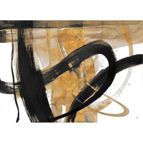 Urban Vibe With Gold II Black Modern Wood Framed Art Print with Double Matting by Loreth, Lanie