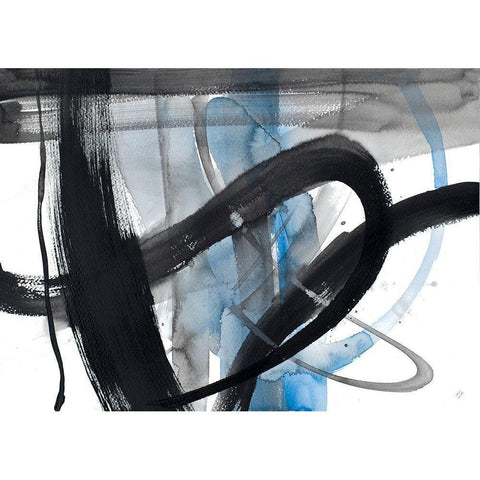 Urban Vibe With Blue I Gold Ornate Wood Framed Art Print with Double Matting by Loreth, Lanie