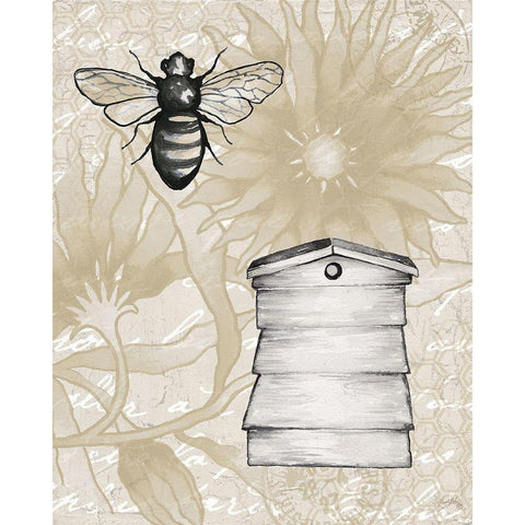 Bee Hives II Gold Ornate Wood Framed Art Print with Double Matting by Medley, Elizabeth