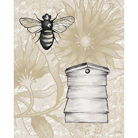 Bee Hives II Black Modern Wood Framed Art Print by Medley, Elizabeth