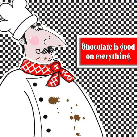 Bon Appetit Chef I Black Modern Wood Framed Art Print by Mosher, Deidre
