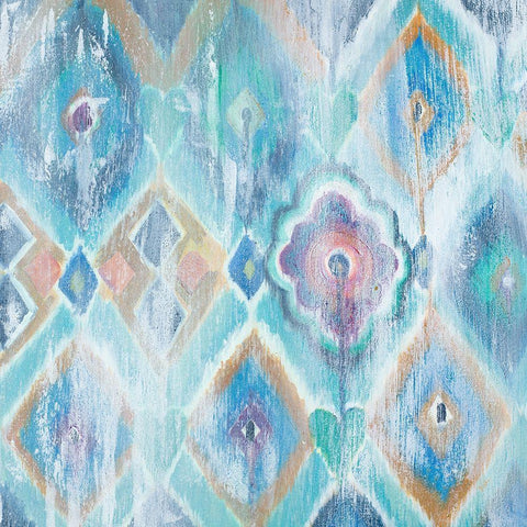 New Ikat I White Modern Wood Framed Art Print with Double Matting by Pinto, Patricia