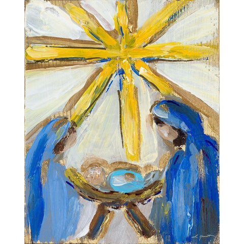 O Holy Night Black Modern Wood Framed Art Print with Double Matting by Hewitt, L.