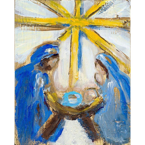 Nativity Black Modern Wood Framed Art Print with Double Matting by Hewitt, L.