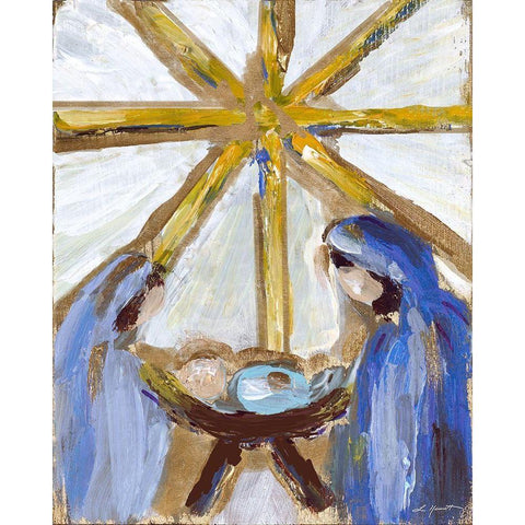 Manger White Modern Wood Framed Art Print by Hewitt, L.