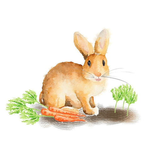 Spring Bunny III Black Modern Wood Framed Art Print by Metz, Andi