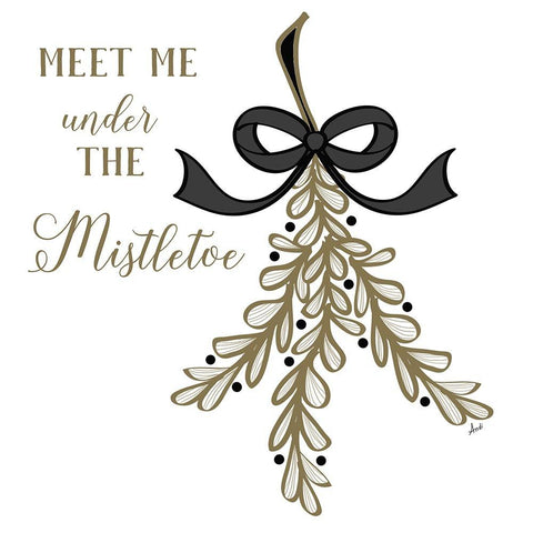 Under the Mistletoe Black Modern Wood Framed Art Print with Double Matting by Metz, Andi