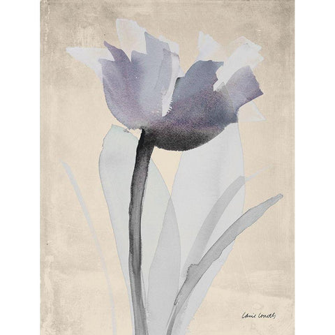 Single Purple Whisper Black Modern Wood Framed Art Print with Double Matting by Loreth, Lanie