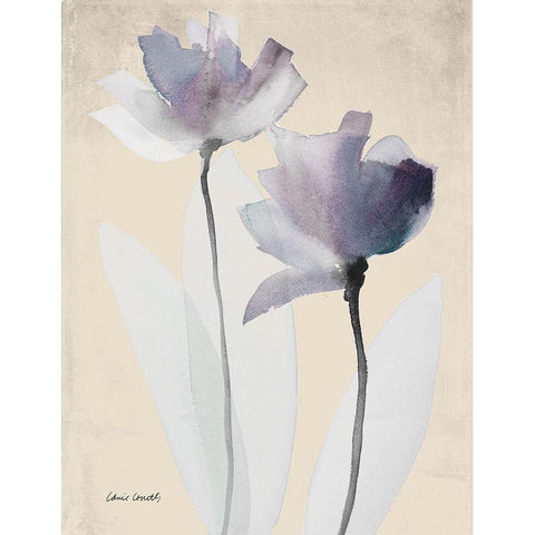 Double Purple Whisper White Modern Wood Framed Art Print by Loreth, Lanie