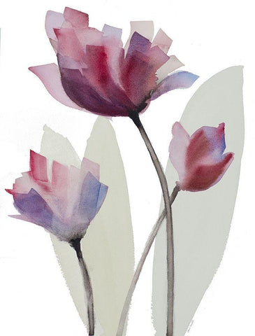 Triple Whisper II Black Ornate Wood Framed Art Print with Double Matting by Loreth, Lanie