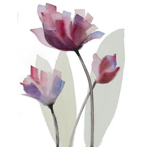 Triple Whisper II White Modern Wood Framed Art Print by Loreth, Lanie