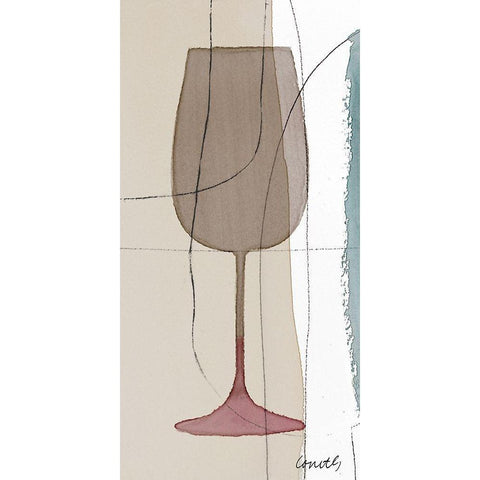 Glass Of Wine I White Modern Wood Framed Art Print by Loreth, Lanie