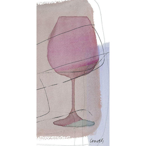 Glass Of Wine II Black Modern Wood Framed Art Print with Double Matting by Loreth, Lanie