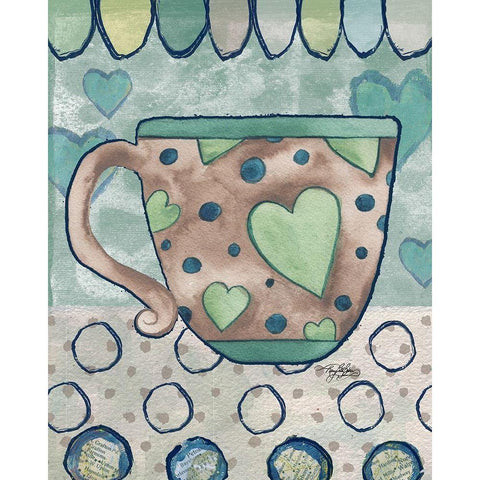 Coffee Love I White Modern Wood Framed Art Print by Baker, Mary Beth