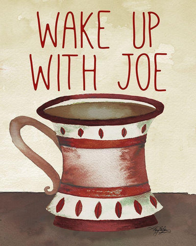 Wake Up With Joe White Modern Wood Framed Art Print with Double Matting by Baker, Mary Beth