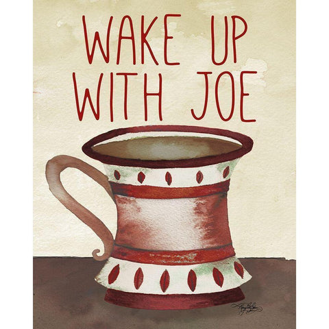 Wake Up With Joe Gold Ornate Wood Framed Art Print with Double Matting by Baker, Mary Beth